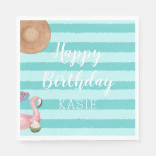 Girl Pool Birthday Party Napkins