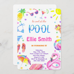 Girl Pool Invitation
