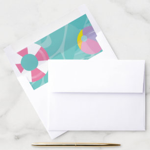 Girl Pool Party floats Invite Envelope Liner