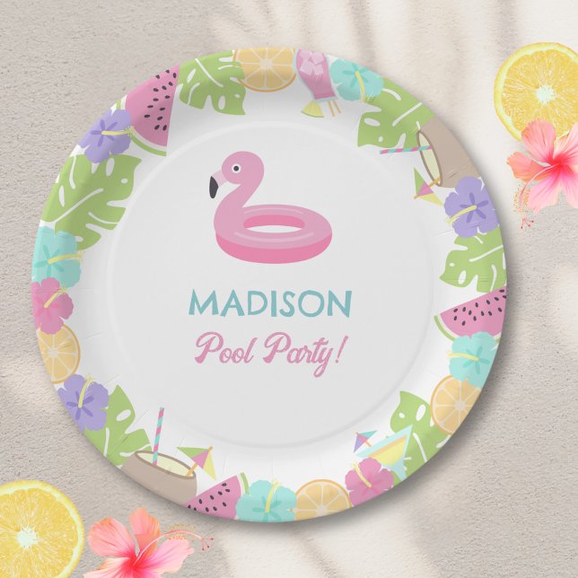 Girl Pool party  Paper Plates (Creator Uploaded)
