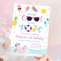 Girl Pool Party Summer Birthday Invitation
