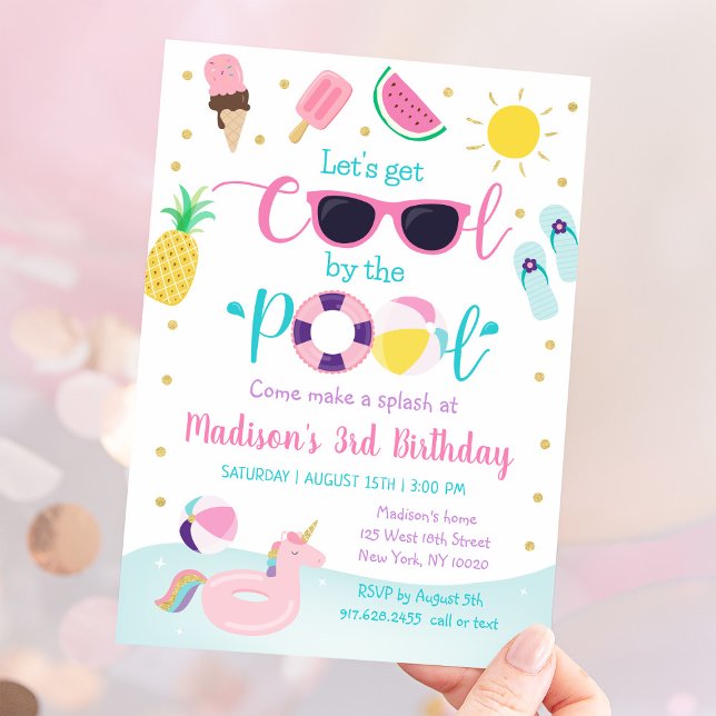 Girl Pool Party Summer Birthday Invitation (Creator Uploaded)