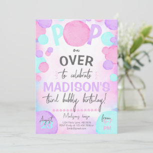 Girl Pop Over Bubble Invitation