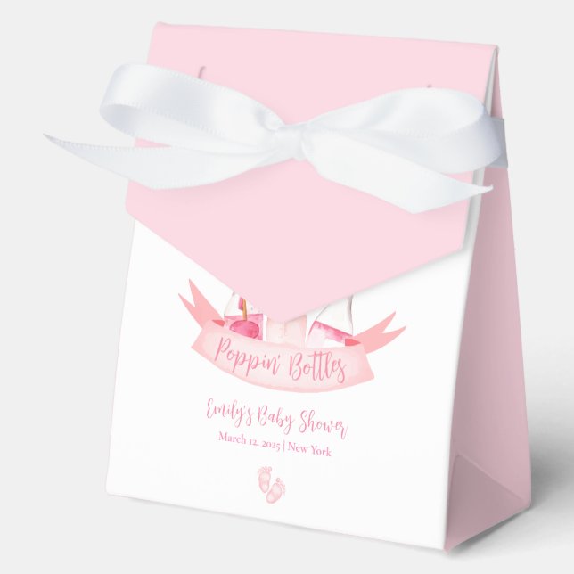 Girl Poppin Champagne Bottles Feet Baby Shower  Favor Boxes (Front)