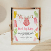 Girl Popsicle Baby Shower Don't Say Baby