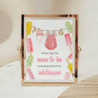 Girl Popsicle Baby Shower Envelope Station