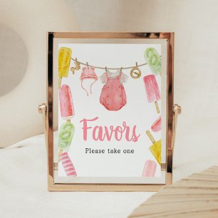 Girl Popsicle Baby Shower Favors Poster