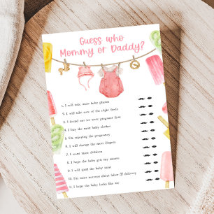 Girl Popsicle Baby Shower Guess Who Game