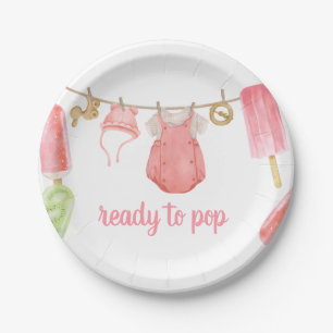 Girl Popsicle Baby Shower Paper Plates