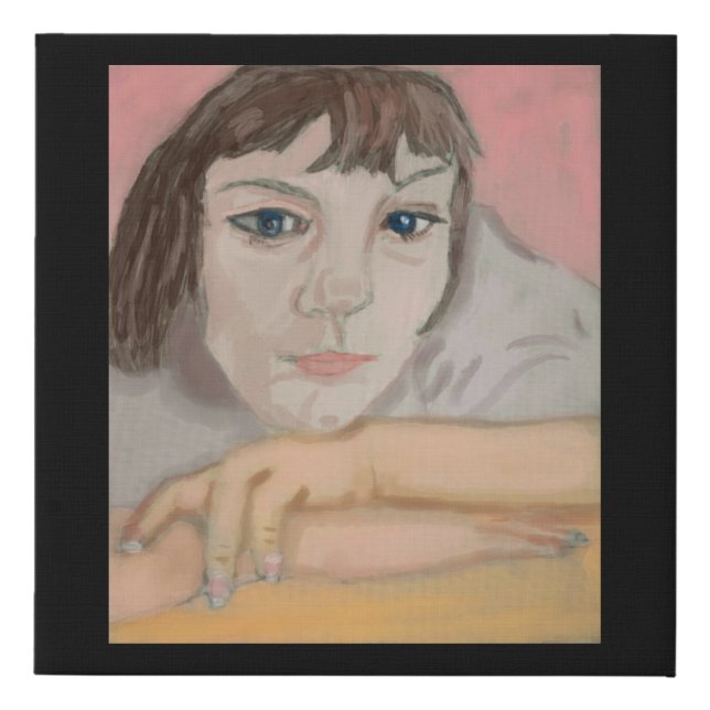 Girl Portrait Faux Canvas Print (Front)