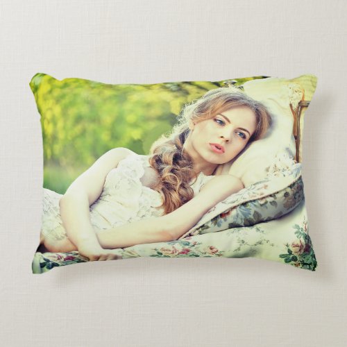 Girl Portrait Lying Down Accent Pillow