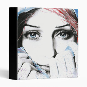 Girl portrait Pretty eyes Watercolor painting art Binder