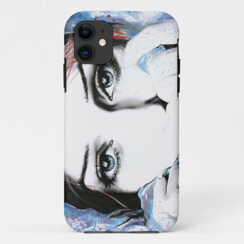 Girl portrait Pretty eyes Watercolor painting art iPhone 11 Case