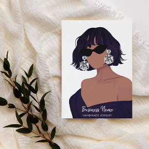Girl Portraits Jewelry Earrings Display Card