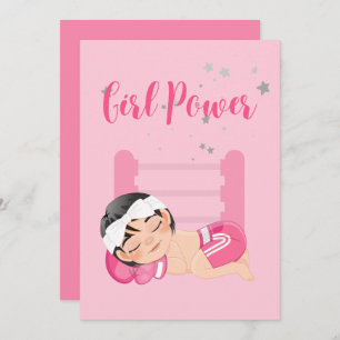 Girl power baby Announcement Card