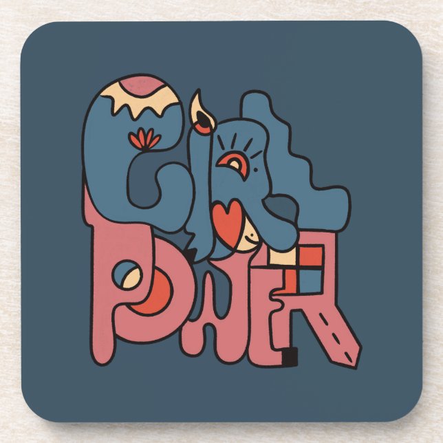 Girl Power Beverage Coaster (Front)
