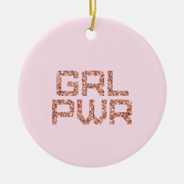 Girl Power Ceramic Ornament (Front)
