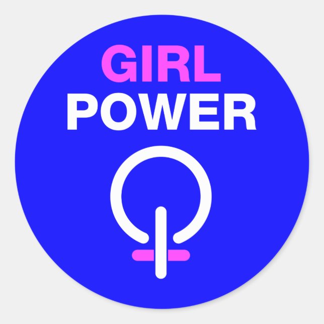 Girl Power Classic Round Sticker (Front)