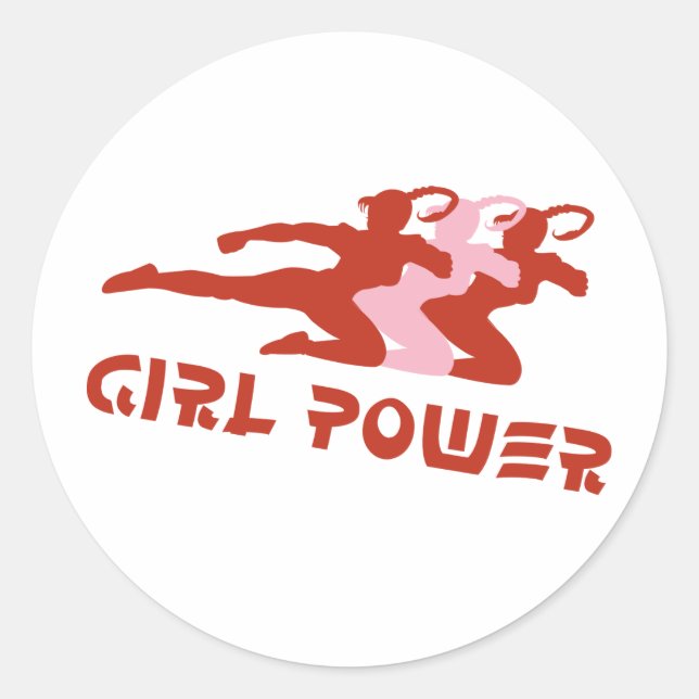 Girl Power Classic Round Sticker (Front)