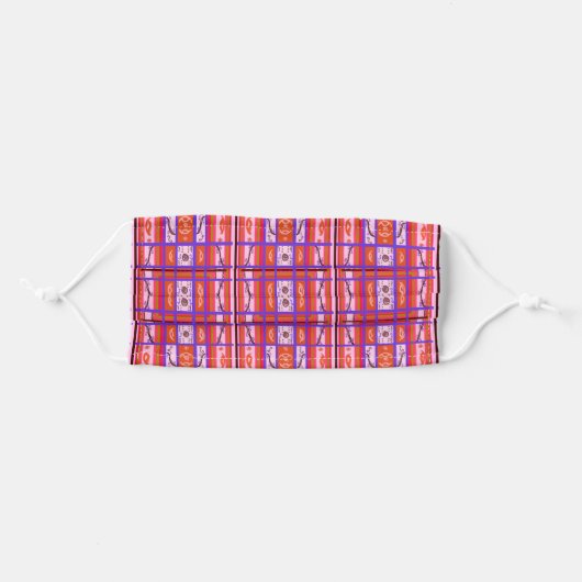 Girl Power Curvy Plaid Abstract Art Adult Cloth Face Mask (Front, Folded)