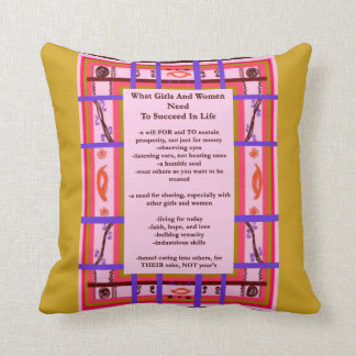 Girl Power Curvy Plaid Girls Women Success pillow