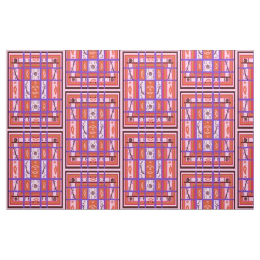 girl power curvy plaid pink fabric