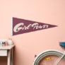 Girl Power Cute Pink Retro Script Kid Room Nursery Pennant Flag