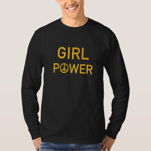 Girl Power Cute Vintage Peace Sign Female Empowerm T_Shirt