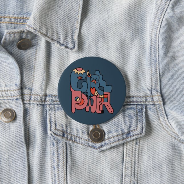 Girl Power Dark Version Button (In Situ)