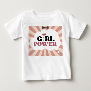 GIRL POWER. Editable name Baby T-Shirt