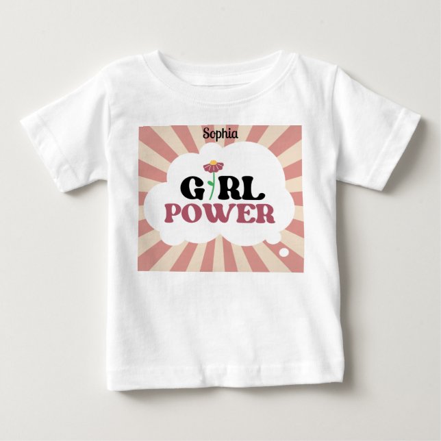 GIRL POWER. Editable name Baby T-Shirt (Front)