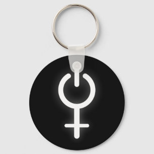 Girl Power Electronic Symbol for Gamer Female Sign Keychain