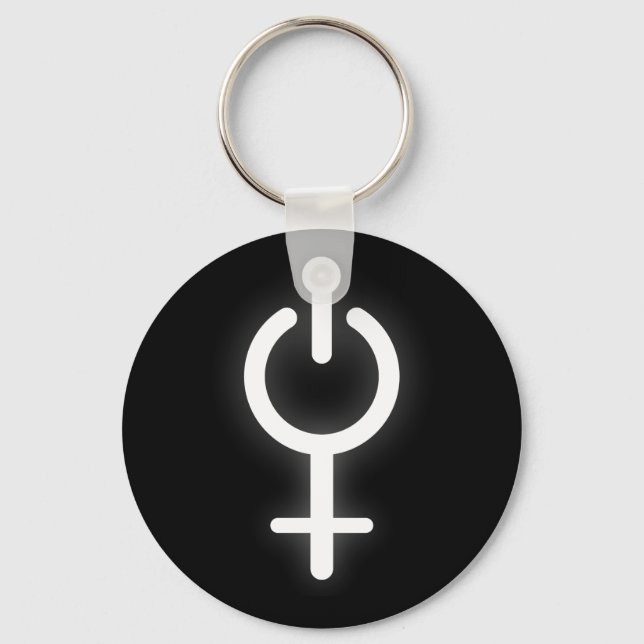 Girl Power Electronic Symbol for Gamer Female Sign Keychain (Front)