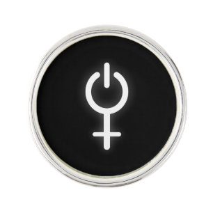 Girl Power Electronic Symbol for Gamer Female Sign Lapel Pin