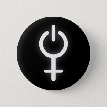 Girl Power Electronic Symbol For Gamer Female Sign Pinback Button by warrior_woman at Zazzle