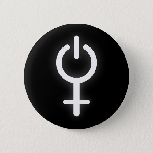 Girl Power Electronic Symbol for Gamer Female Sign Pinback Button