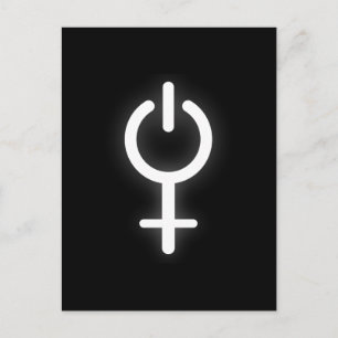 Girl Power Electronic Symbol for Gamer Female Sign Postcard