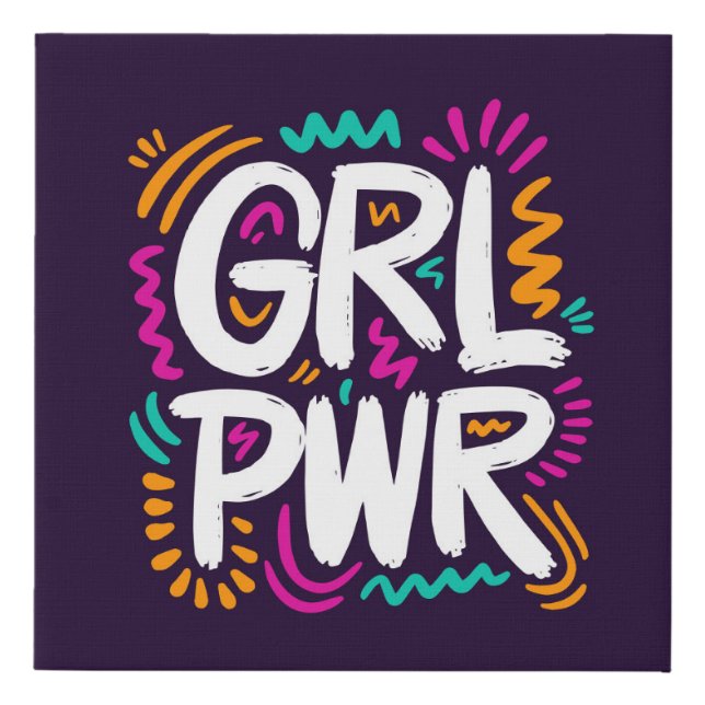 Girl Power Faux Canvas Print (Front)