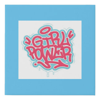 Girl Power Faux Wrapped Canvas Print