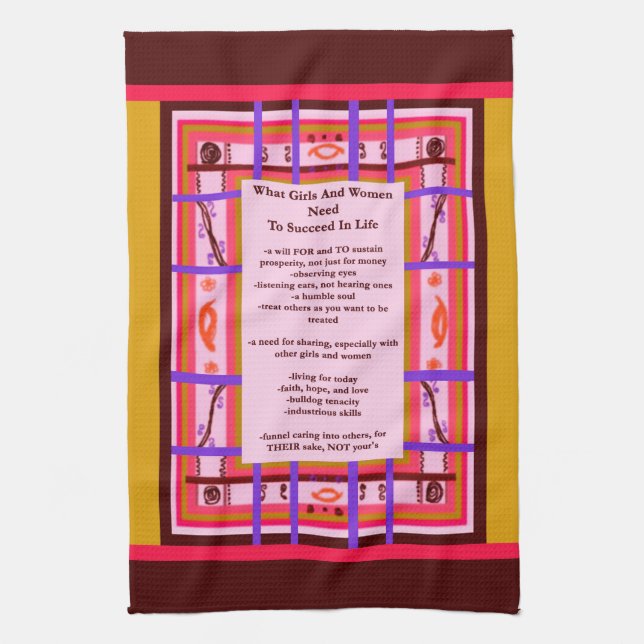 Girl Power Female Success kitchen towel (Vertical)