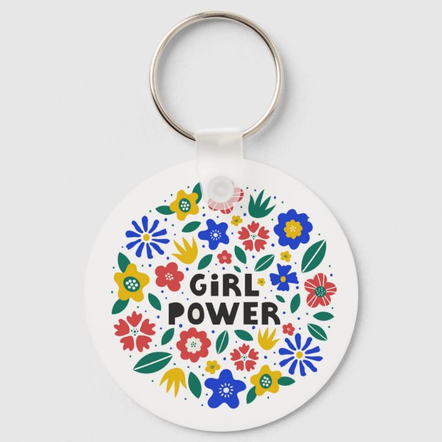 Girl Power Feminist Equality   Keychain (Front)