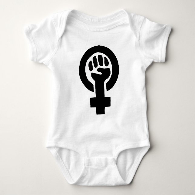 Girl Power Feminist Symbol Baby Bodysuit (Front)