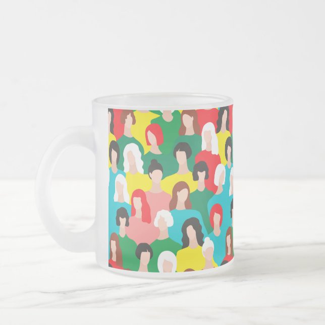Girl power frosted glass coffee mug (Left)