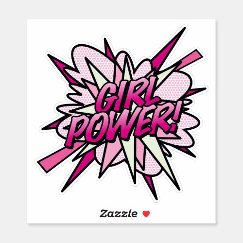 GIRL POWER Fun Retro Comic Book Pop Art Sticker