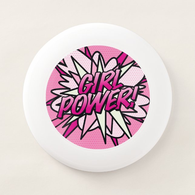 GIRL POWER Fun Retro Comic Book Pop Art Wham-O Frisbee (Front)