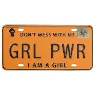 Girl Power (GRL PWR) Custom License Plate