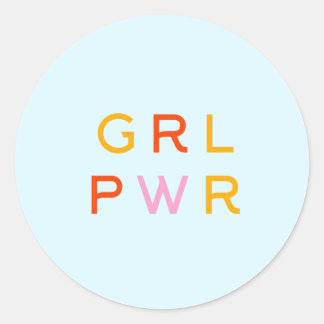 Girl Power | GRL PWR | Modern Feminist | Minimal Classic Round Sticker