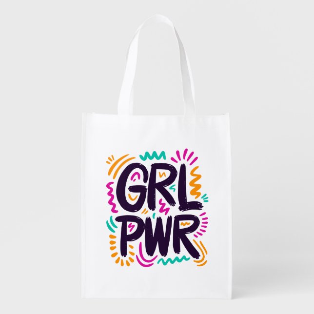 Girl Power Grocery Bag (Front)