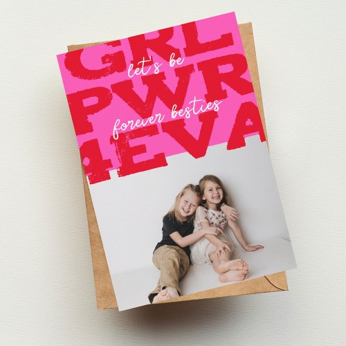 Girl Power Happy Galentines Day With Photo Card