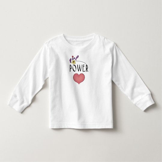 Girl Power Heart Fun Toddler LS Tee Shirt